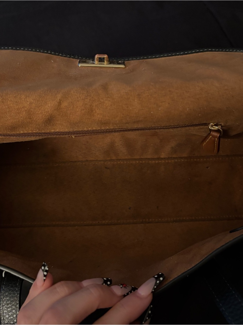 Coach Black Pebbled Leather Tote with Gold Logo Accent Bridget coach bag - Picture 3 of 7